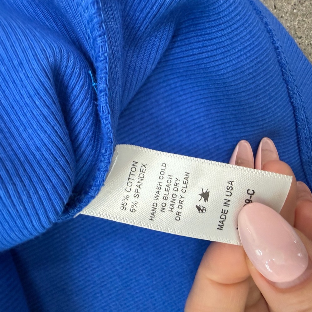 Blue Women's Ribbed Racerback Tank Top - Picture 5 of 6